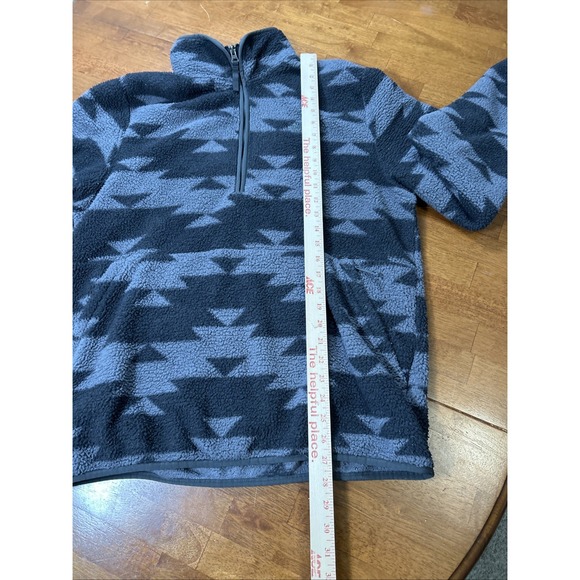 The North Face Mens Large 1/2 Zip Jacket Grey Aztec Fleece Long Sleeve Mock Neck - Picture 9 of 15
